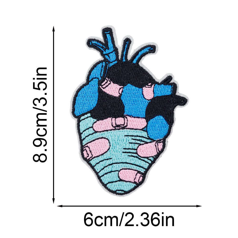 Wholesale Heart-shaped embroidery patch letters multi-color spelling DIY accessories